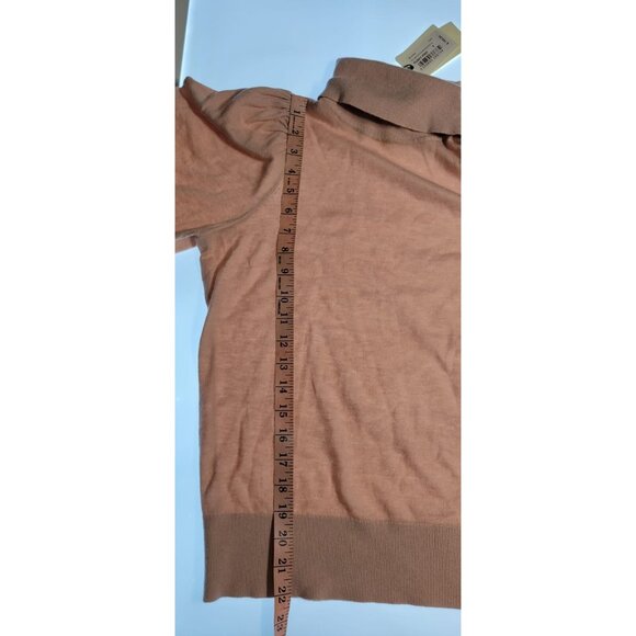 Ted Baker Aidabel Sweater Small Dusty Pink Cashmere Blend Puff Sleeve Mock Neck - Picture 8 of 15